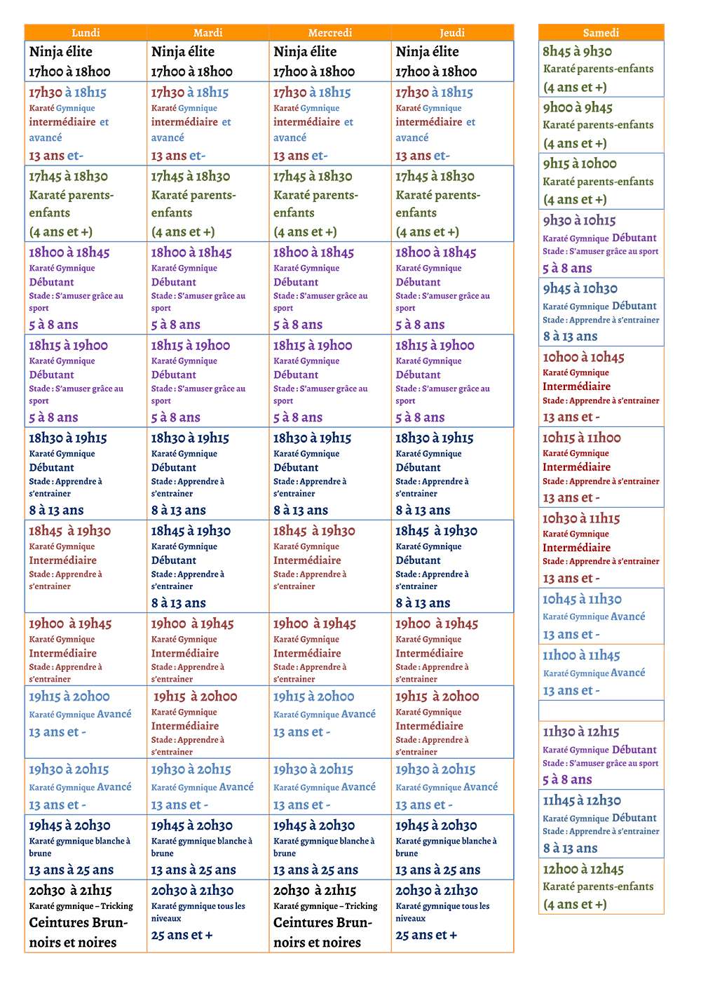 horaire automne 2025-1
